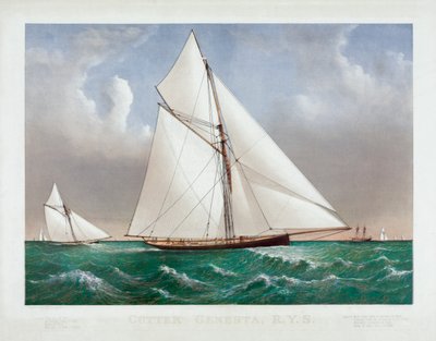 The Cutter Genesta by Currier and Ives