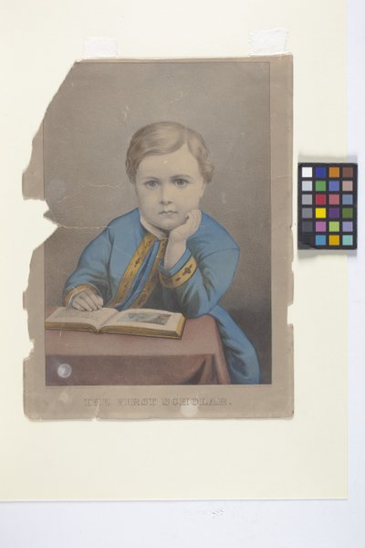 The First Scholar by N. and Ives J.M. (1824 95) Currier