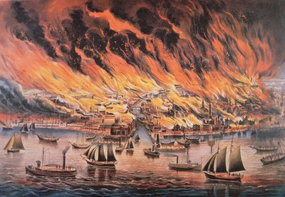 The Great Fire of Chicago by Currier and Ives