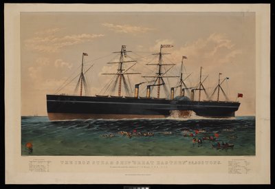 The Iron Steam Ship Great Eastern... Constructed under the direction of I K Brunel... by N. and Ives J.M. (1824 95) Currier