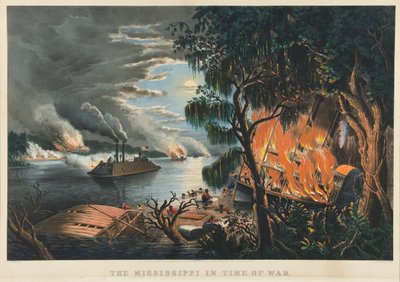 The Mississippi in Time of War by Currier and Ives
