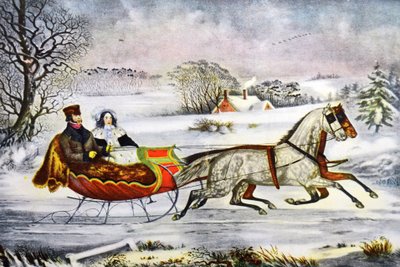 The Road, Winter by Currier and Ives