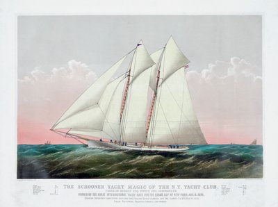 The Schooner Magic of the New York Yacht Club by Currier & Ives by Currier and Ives