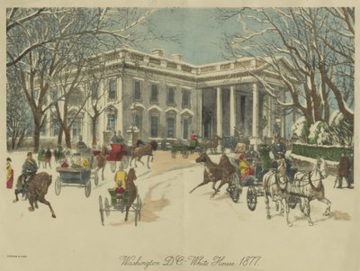 The White House, Washington D.C. 1877 by Currier and Ives
