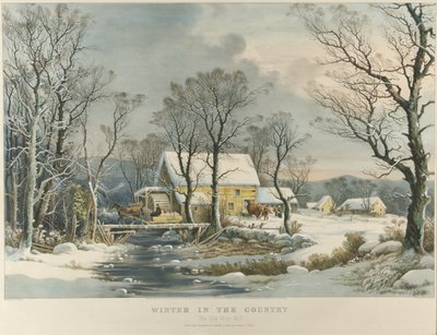 Winter in the Country, The Old Griest Mill by Currier and Ives