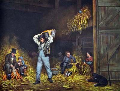 Husking by N. and Ives, J.M. Currier