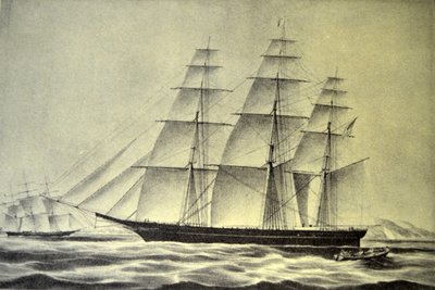 Currier & Ives Illustration 19th Century. The Clipper Ship Hurricane by N. and Ives, J.M. Currier
