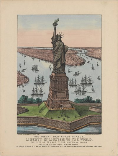 The Great Bartholdi Statue – Liberty Enlightening the World, 1885 by N. and Ives, J.M. Currier