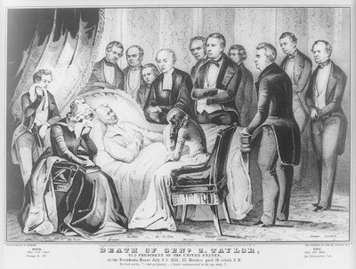 Zachary Taylor on His Deathbed in the White House by N. and Ives, J.M. Currier