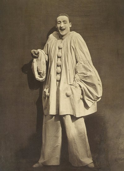 Pierrot Laughing (Charles Deburau), Photo by Nadar, c. 1855 by Nadar