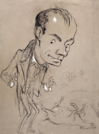 Baudelaire astonishes in front of a dead horse and on his back. Representation of Charles Baudelaire by Nadar