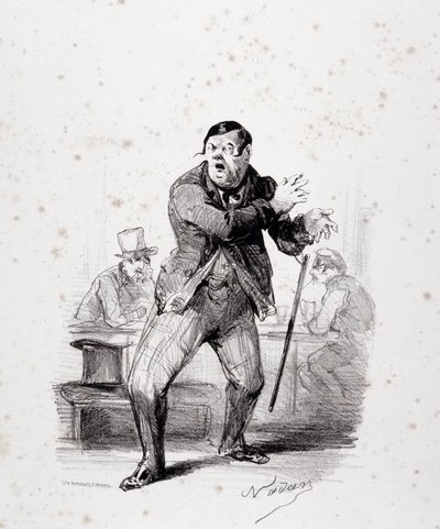 Comedians on stage. Plate inserted in the album 