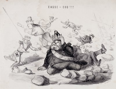 Dareneck!!! (Neck break). Lithograph by Gabriel Aubert, printer in Paris who publishes the newspaper 