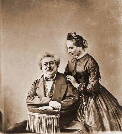 Portrait of Alexandre Dumas pere, novelist and his daughter Marie Dumas by Nadar