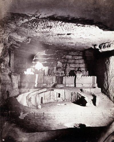 The catacombs of Paris. View of an architectural sculpture of Port Saint Philippe by Nadar