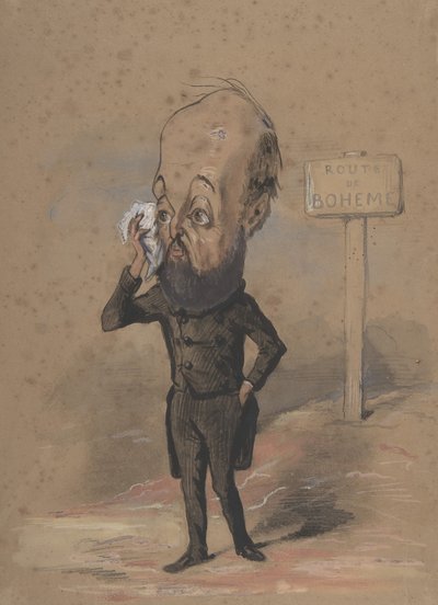 Caricature of Henri Murger, 1849-61 by Nadar