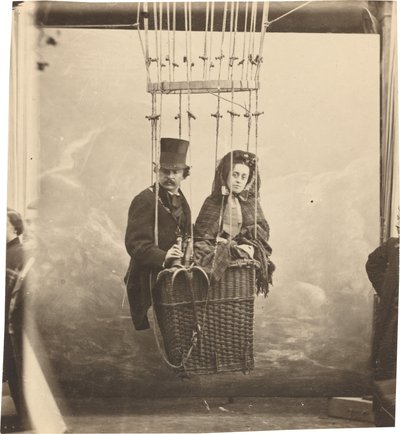 Self-Portrait with Wife Ernestine in a Balloon Gondola by Nadar