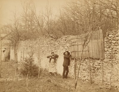 Ermitage de Sénart, a gardener and Jules Belaube by Nadar [Gaspard Félix Tournachon]
