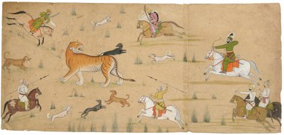 Raja Balwant Dev Singh on a Tiger Hunt by Nainsukh