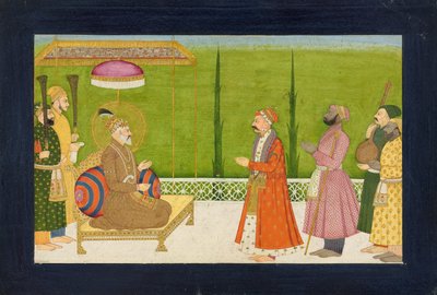 The Poet Sundar Das before Emperor Shah Jahan, folio from a Sundar Shringar by Nainsukh