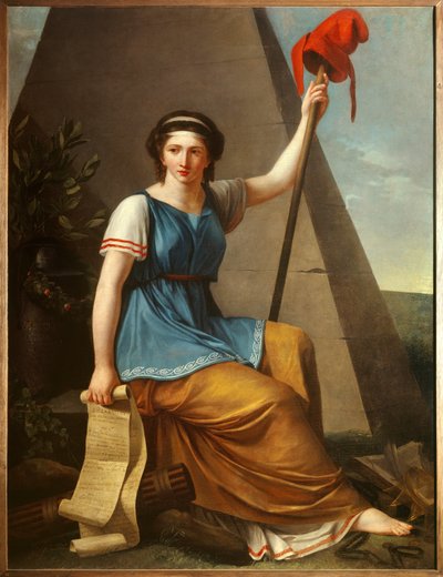 The Liberty. Allegory of Liberty as a woman with a Phrygian hat. Painting by Nanine Vallain by Nanine Vallain