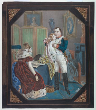 "Tinsel Picture": Napoleon and Empress Marie-Louise with the King of Rome by Napoleon Bonaparte