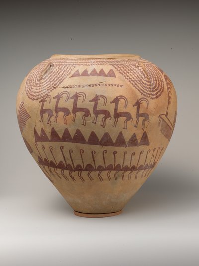 Ware Jar decorated with Animals by Naqada II Period Egyptian
