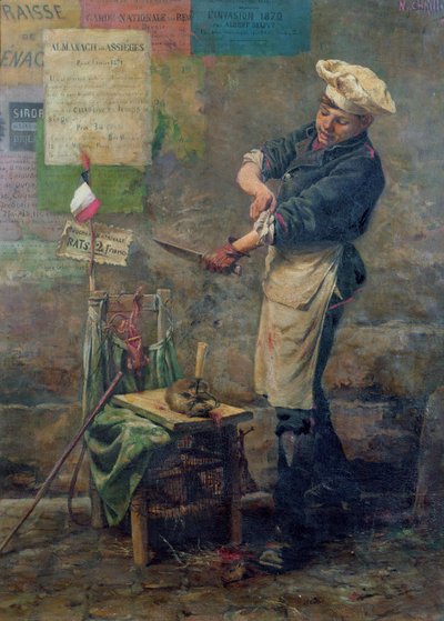Rat Seller during the Siege of Paris, 1870 by Narcisse Chaillou