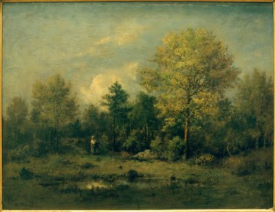 Landscape with Pond in the Forest by Narcisse Diaz de la Pena
