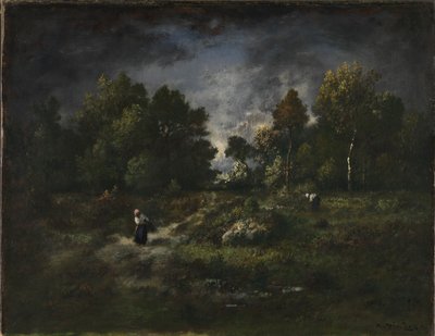 Forest Landscape with Wood Gatherers by Narcisse Virgile Diaz de la Peña