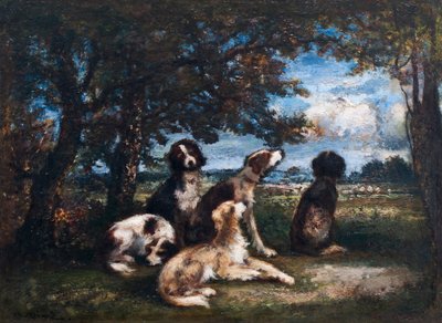 Dogs in the Fontainebleau Forest by Narcisse Virgilio Diaz de la Peña