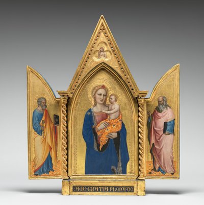 Madonna and Child, with the Man of Sorrows (middle panel) by Nardo di Cione