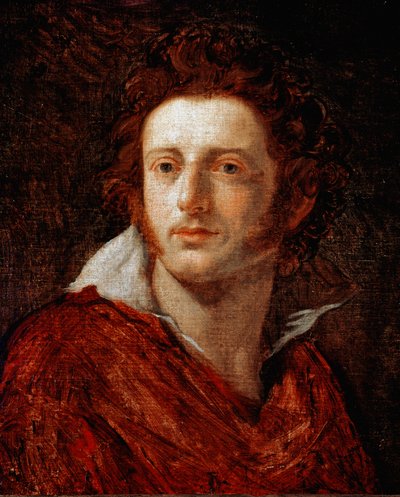 Portrait of the Italian poet and playwright Ugo Foscolo by Natale Schiavoni