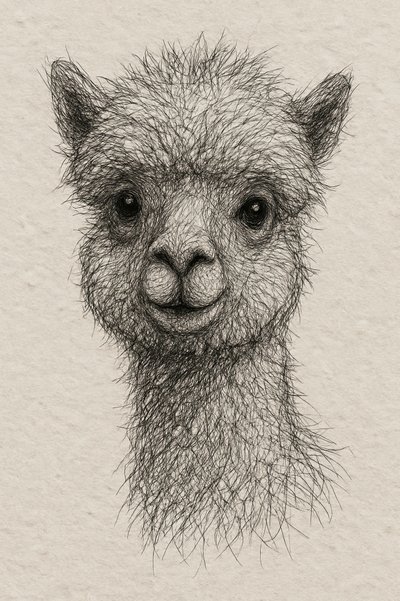 Cute Baby Alpaca by Natalie Bruns