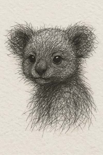 Cute Baby Koala Drawing by Natalie Bruns