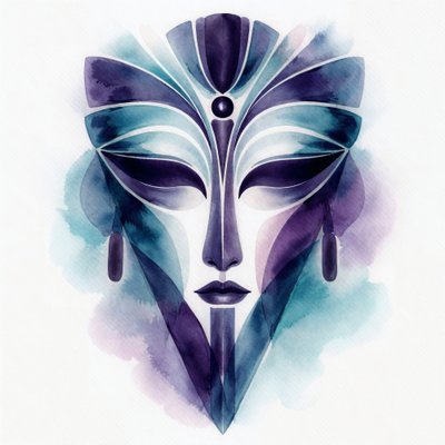 Enigmatic Abstract Mask by Natalie Bruns
