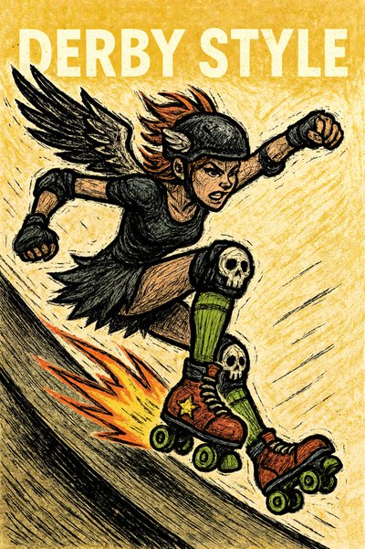 Fierce Derby Skater by Natalie Bruns