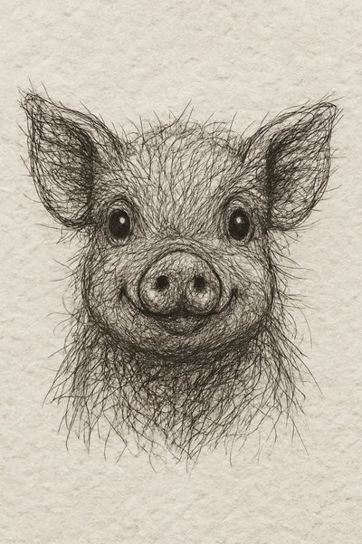Happy Little Piglet by Natalie Bruns