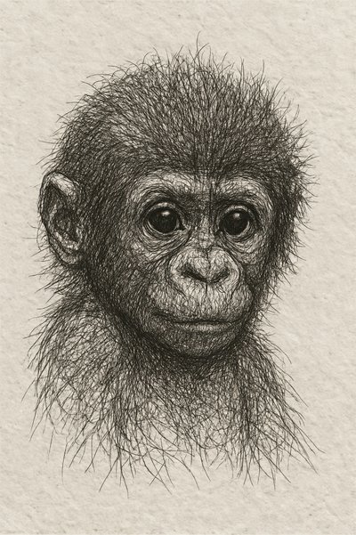 Innocent Chimp Baby by Natalie Bruns