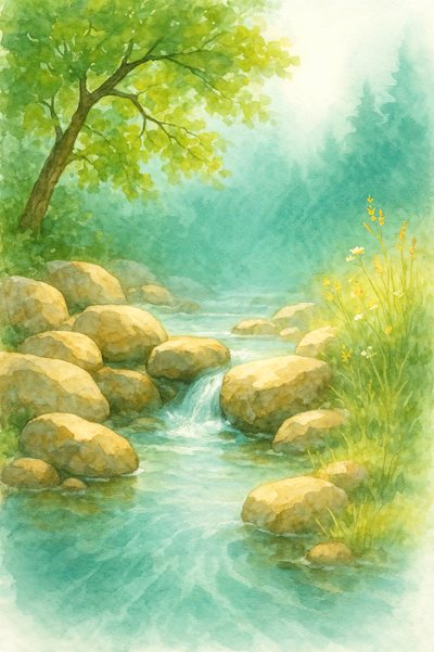 Peaceful Forest Stream by Natalie Bruns