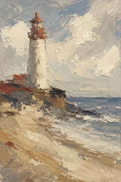 Rugged Coastal Lighthouse by Natalie Bruns