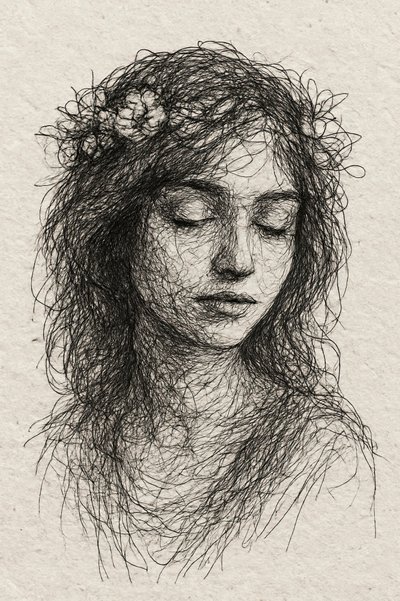 Serene Floral Portrait by Natalie Bruns