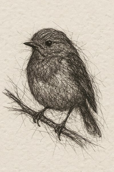Small Bird Sketch by Natalie Bruns