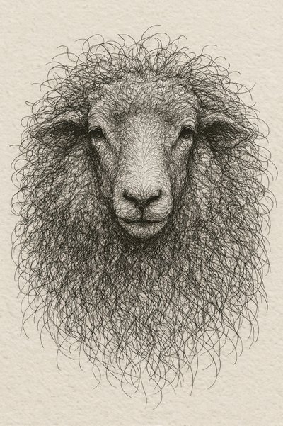 Textured Wool Sheep by Natalie Bruns