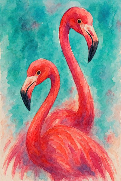 Tropical Pink Flamingos by Natalie Bruns
