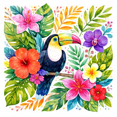Vibrant Jungle Toucan by Natalie Bruns