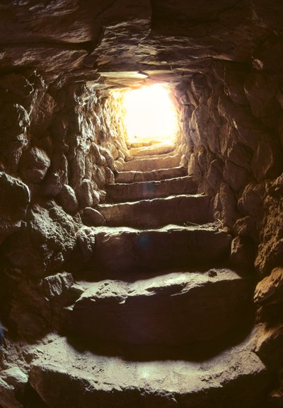 Interior stairway of Jericho tower built in Neolithic times by Nathan Benn