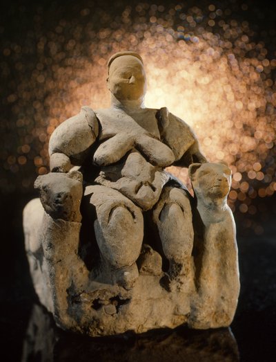 Mother Goddess deity on a throne, excavated at Catal Huyuk in central Anatolia by Nathan Benn