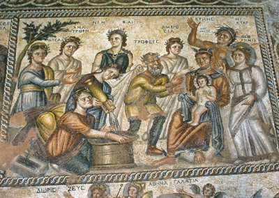 Roman Mosaic in the Villa House of Aion by Nathan Benn