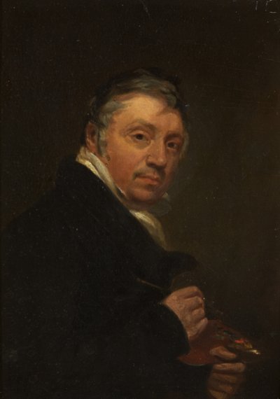 Self-portrait at Easel by Nathan Cooper Branwhite